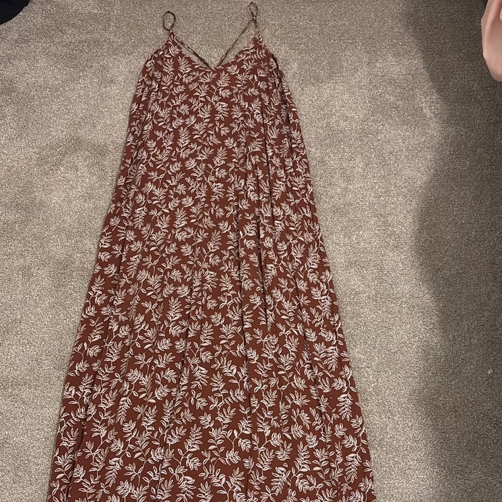 Floral Brown Maxi Dress